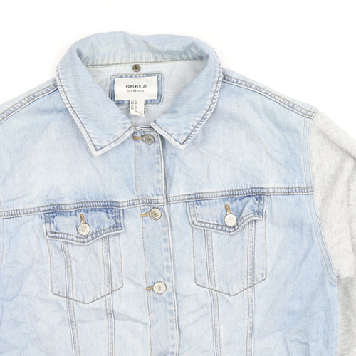 FOREVER 21 Womens Blue Jacket Size M Button