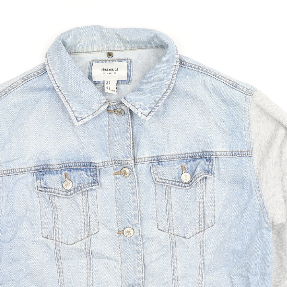FOREVER 21 Womens Blue Jacket Size M Button