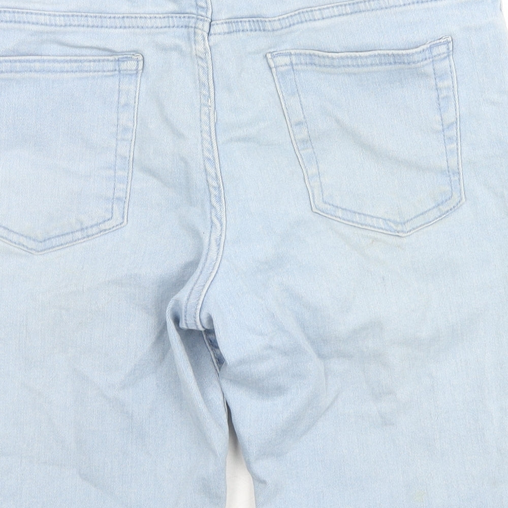 Denim & Co. Boys Blue Cotton Bermuda Shorts Size 11-12 Years L9 in Regular Zip