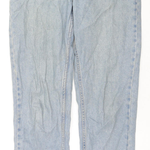 Denim & Co. Womens Blue Cotton Straight Jeans Size 6 L27 in Regular Zip