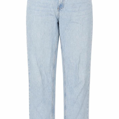 Denim & Co. Womens Blue Cotton Straight Jeans Size 6 L27 in Regular Zip