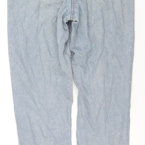 Denim & Co. Womens Blue Cotton Straight Jeans Size 6 L27 in Regular Zip