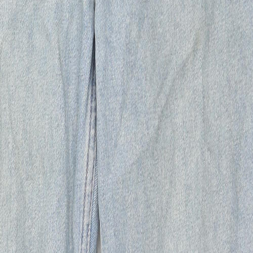 Denim & Co. Womens Blue Cotton Straight Jeans Size 6 L27 in Regular Zip