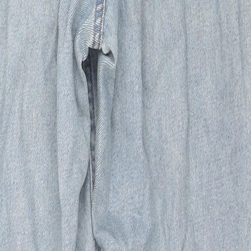 Denim & Co. Womens Blue Cotton Straight Jeans Size 6 L27 in Regular Zip