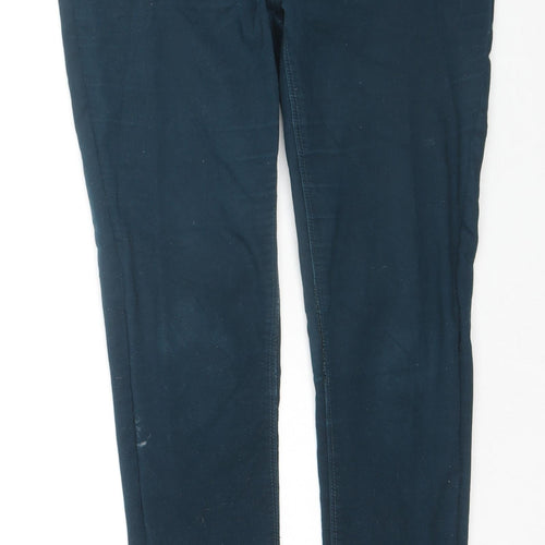 M&Co Womens Blue Cotton Skinny Jeans Size 12 L27 in Regular Zip