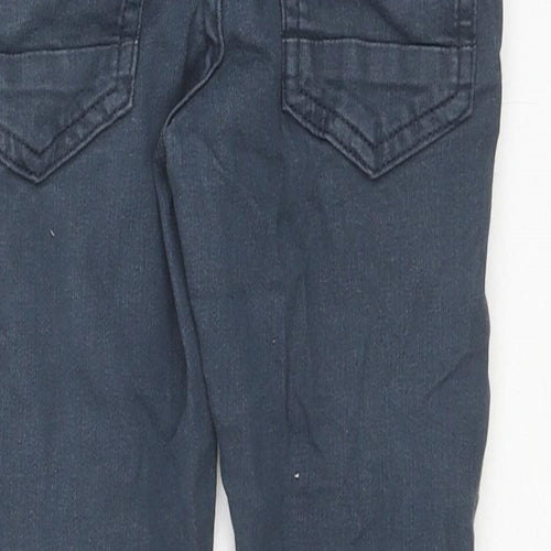 Marks and Spencer Boys Blue Cotton Skinny Jeans Size 4-5 Years Regular Drawstring