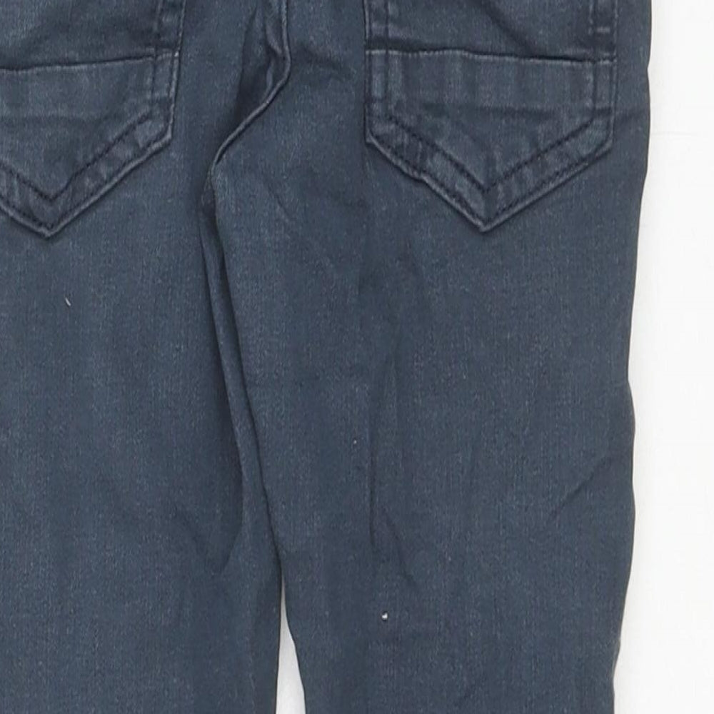 Marks and Spencer Boys Blue Cotton Skinny Jeans Size 4-5 Years Regular Drawstring