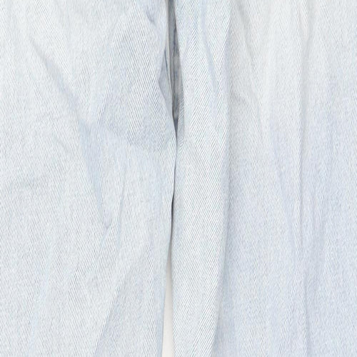 Bershka Womens Blue Cotton Straight Jeans Size 30 L29 in Regular Zip