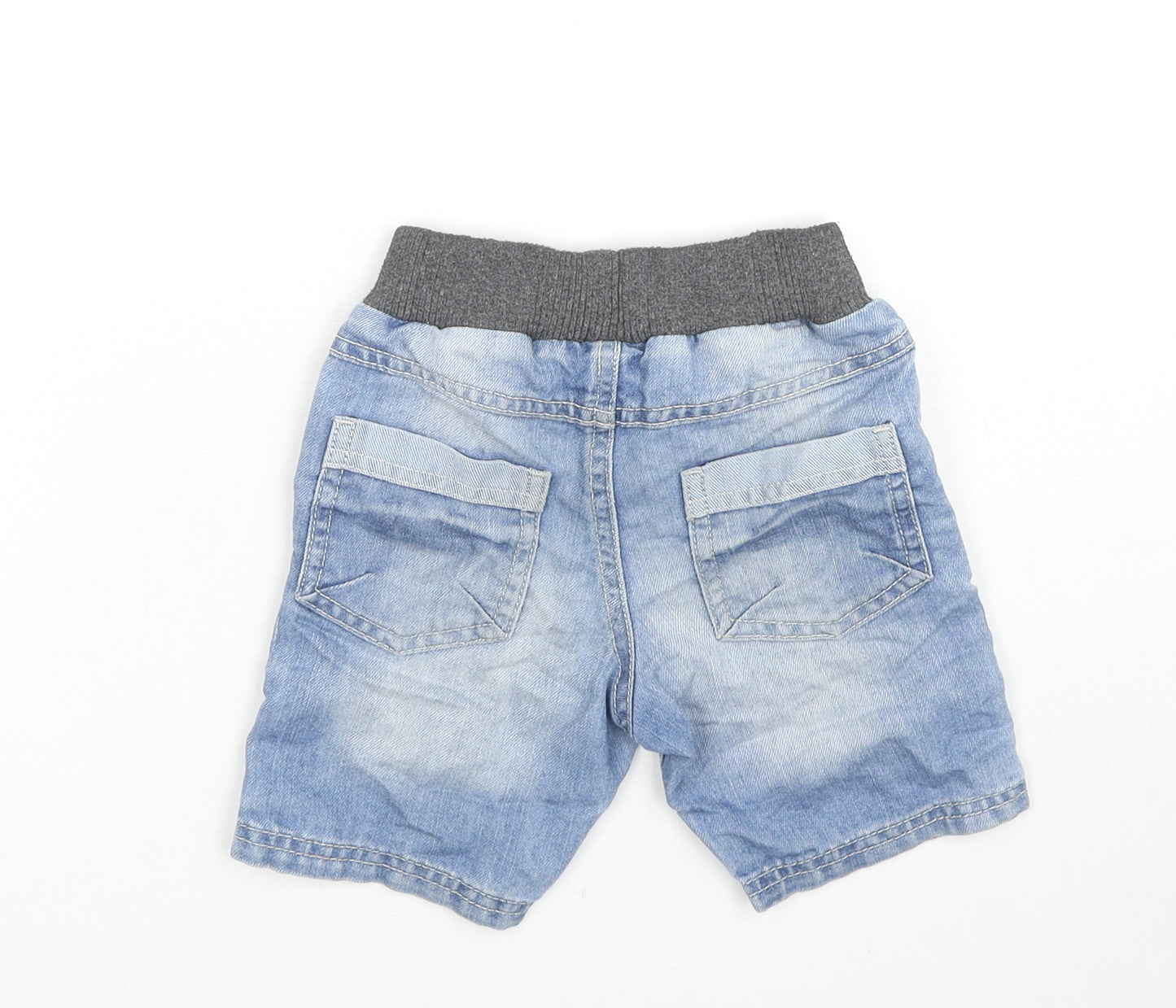 George Boys Blue Cotton Bermuda Shorts Size 2-3 Years Regular Drawstring