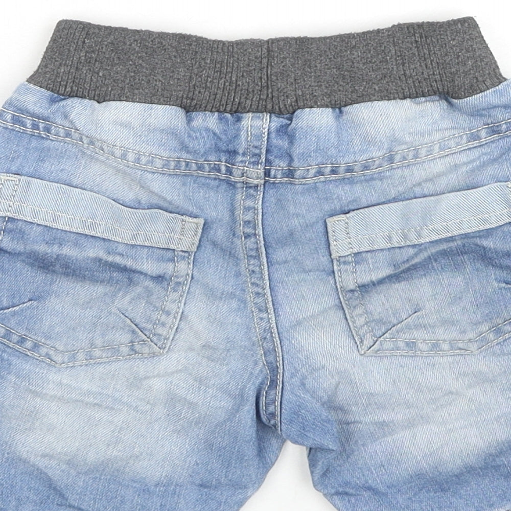 George Boys Blue Cotton Bermuda Shorts Size 2-3 Years Regular Drawstring