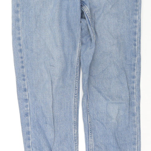 Topshop Womens Blue Cotton Straight Jeans Size 25 in L32 in Regular Zip