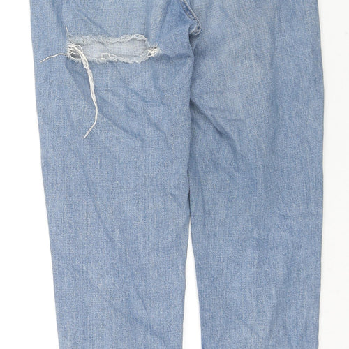Topshop Womens Blue Cotton Straight Jeans Size 25 in L32 in Regular Zip
