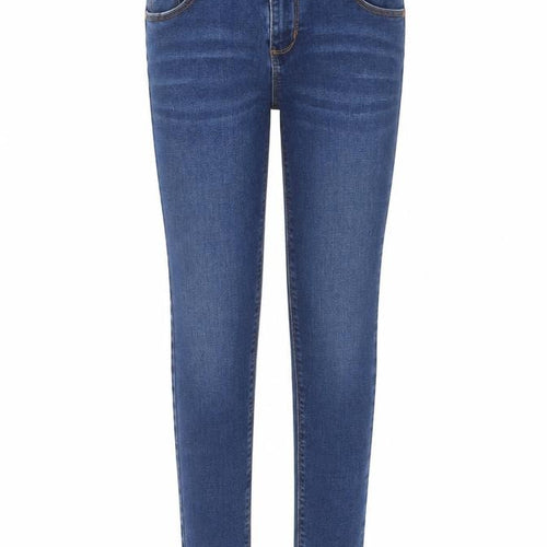 Denim & Co. Girls Blue Cotton Skinny Jeans Size 10-11 Years L24 in Regular Zip - Adjustable Waist