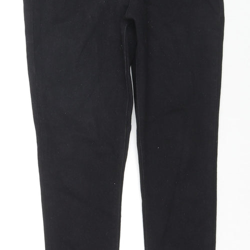 Missguided Womens Black Cotton Skinny Jeans Size 12 L28 in Regular Zip