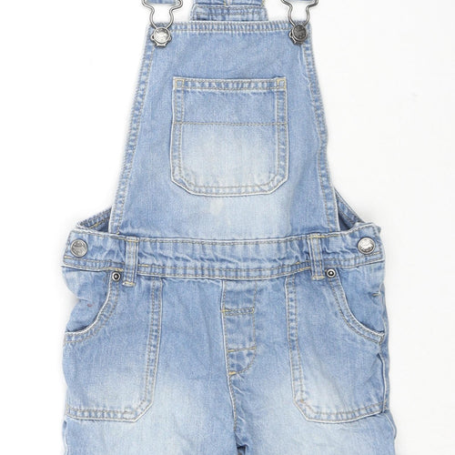 Nutmeg Girls Blue Cotton Dungaree One-Piece Size 3-4 Years L3 in Snap