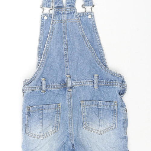 Nutmeg Girls Blue Cotton Dungaree One-Piece Size 3-4 Years L3 in Snap
