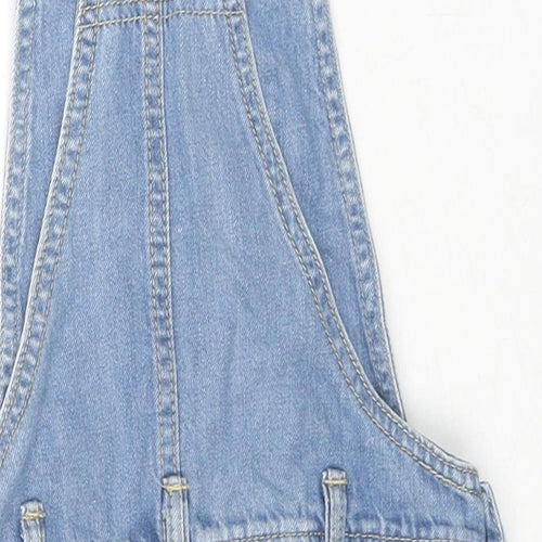 Nutmeg Girls Blue Cotton Dungaree One-Piece Size 3-4 Years L3 in Snap