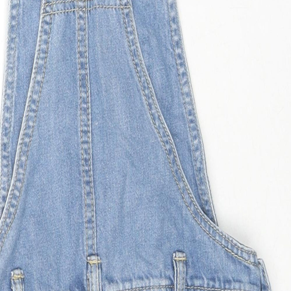 Nutmeg Girls Blue Cotton Dungaree One-Piece Size 3-4 Years L3 in Snap