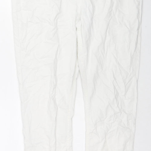 Select Womens White Cotton Straight Jeans Size 18 L26 in Regular Zip