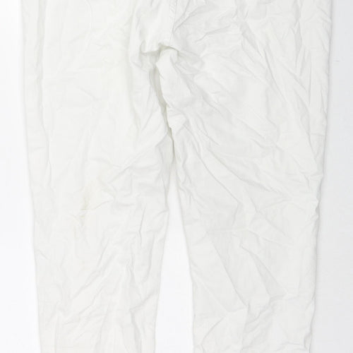 Select Womens White Cotton Straight Jeans Size 18 L26 in Regular Zip