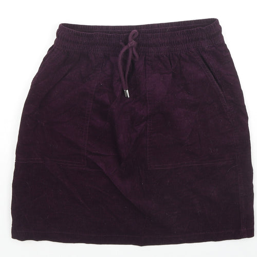 Beloved Womens Purple Cotton Mini Skirt Size S Drawstring