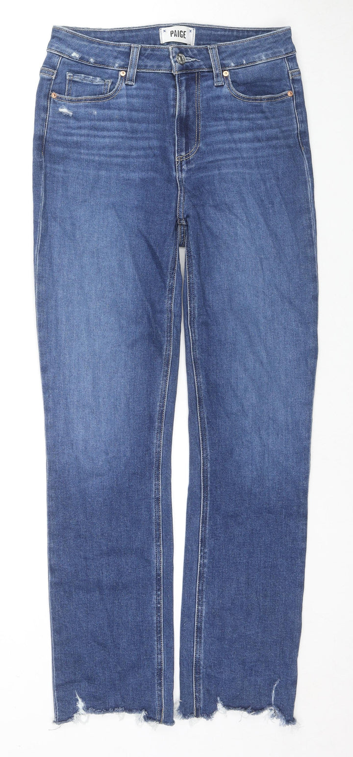 Peige Womens Blue Cotton Straight Jeans Size 26 L27 in Regular Zip