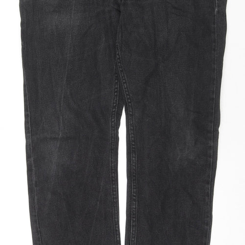 Denim & Co. Womens Black Cotton Straight Jeans Size 34 in L32 in Regular Zip