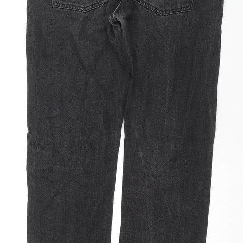 Denim & Co. Womens Black Cotton Straight Jeans Size 34 in L32 in Regular Zip