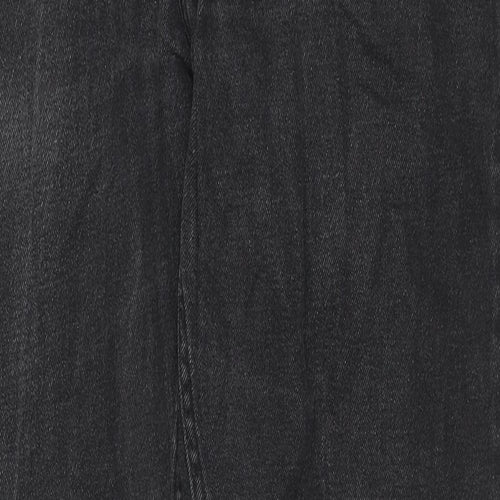 Denim & Co. Womens Black Cotton Straight Jeans Size 34 in L32 in Regular Zip