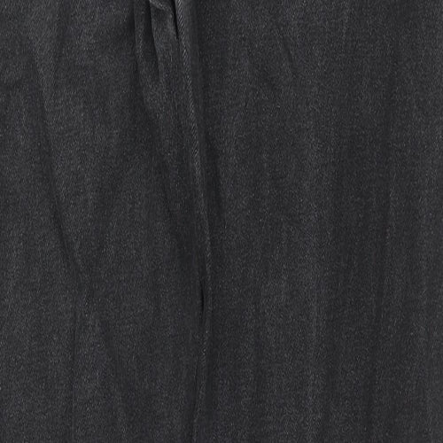Denim & Co. Womens Black Cotton Straight Jeans Size 34 in L32 in Regular Zip