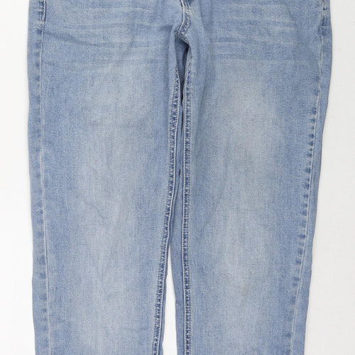 Bandia Womens Blue Cotton Straight Jeans Size 12 L29 in Regular Zip
