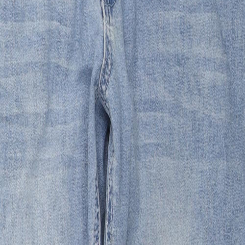 Bandia Womens Blue Cotton Straight Jeans Size 12 L29 in Regular Zip