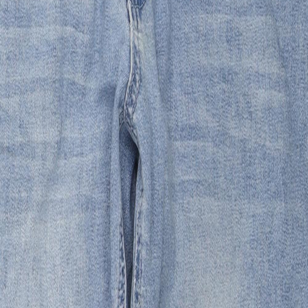 Bandia Womens Blue Cotton Straight Jeans Size 12 L29 in Regular Zip