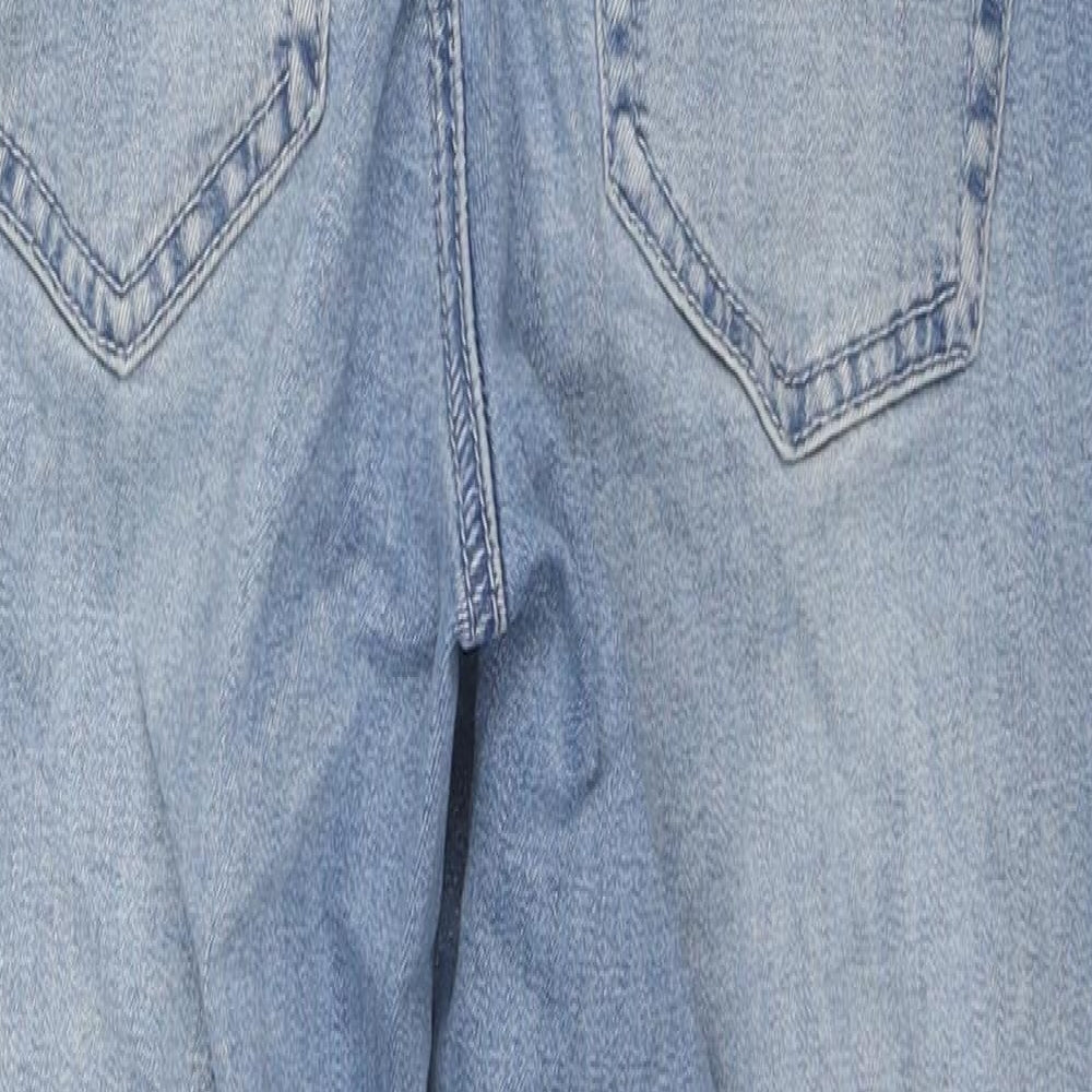 Bandia Womens Blue Cotton Straight Jeans Size 12 L29 in Regular Zip