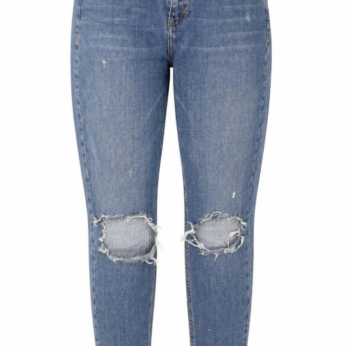 Topshop Womens Blue Cotton Skinny Jeans Size 28 in L32 in Regular Zip