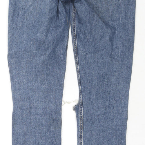 Topshop Womens Blue Cotton Skinny Jeans Size 28 in L32 in Regular Zip