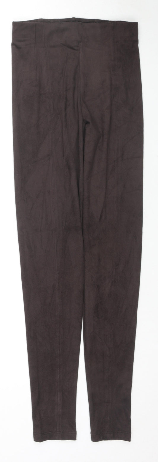 Marks and Spencer Womens Brown Polyester Chino Leggings Size 6 L28 in