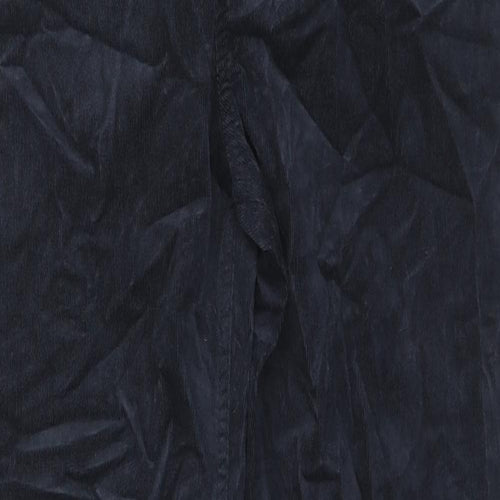 Marks and Spencer Womens Black Cotton Trousers Size 18 L32 in Regular Zip