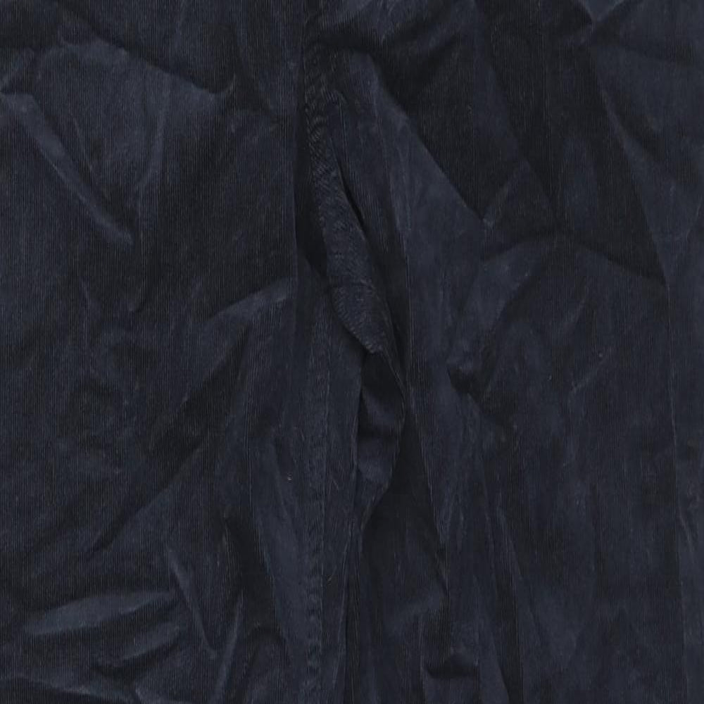 Marks and Spencer Womens Black Cotton Trousers Size 18 L32 in Regular Zip
