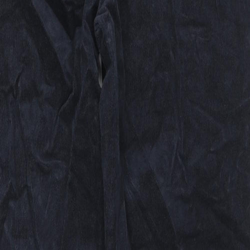 Marks and Spencer Womens Black Cotton Trousers Size 18 L32 in Regular Zip