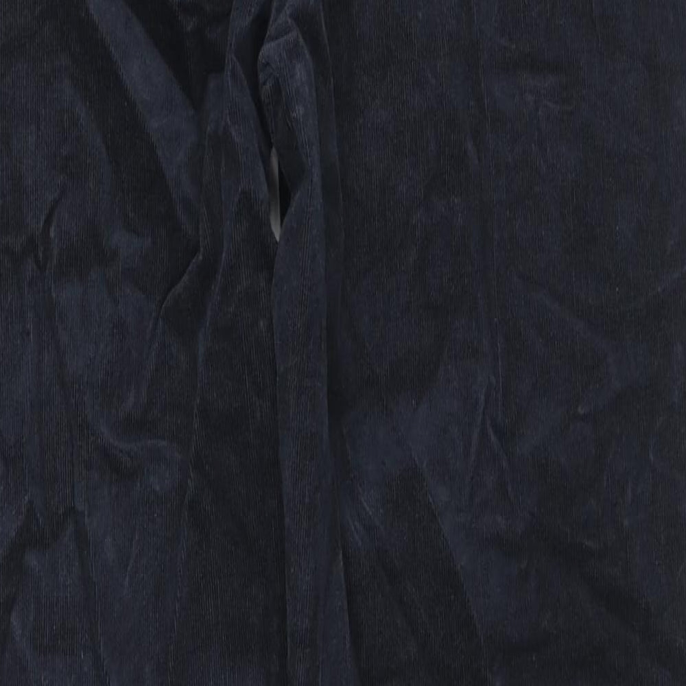 Marks and Spencer Womens Black Cotton Trousers Size 18 L32 in Regular Zip