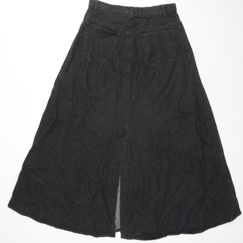 Shoo La Rue Womens Black Cotton Maxi Skirt Size L Zip