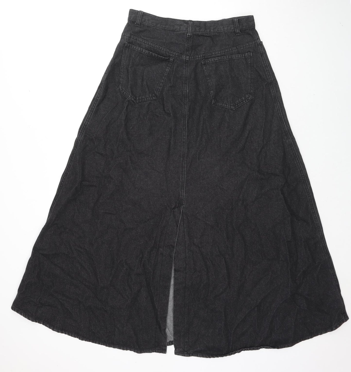 Shoo La Rue Womens Black Cotton Maxi Skirt Size L Zip