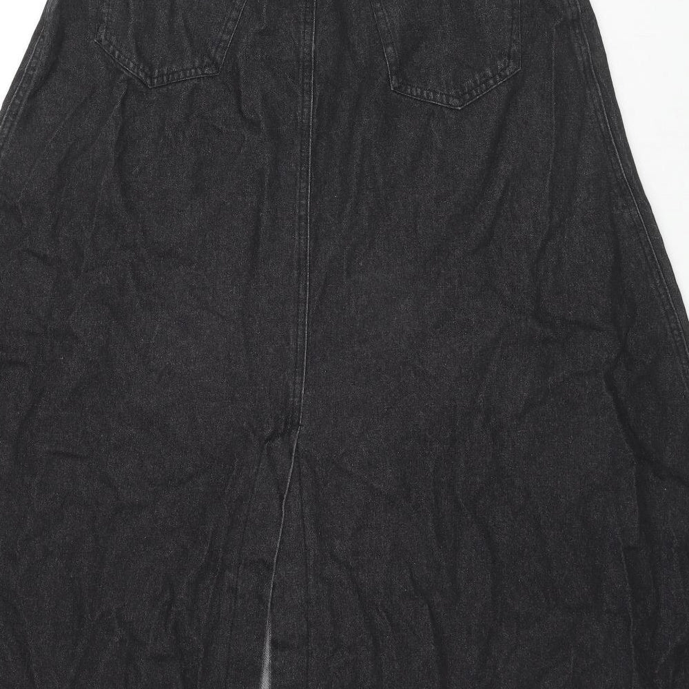 Shoo La Rue Womens Black Cotton Maxi Skirt Size L Zip