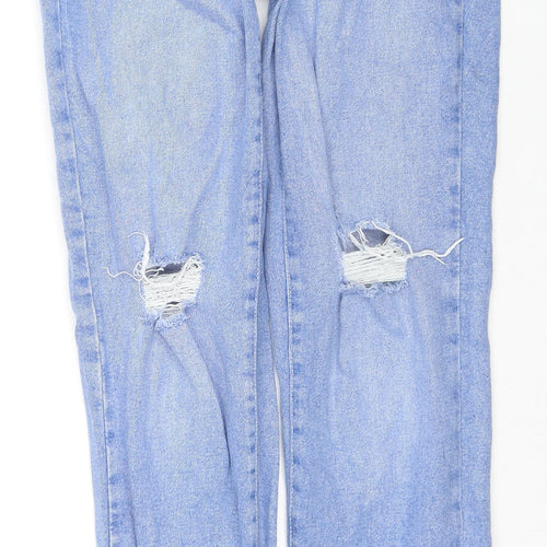 George Womens Blue Cotton Straight Jeans Size 10 L29 in Regular Zip