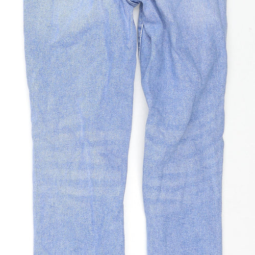 George Womens Blue Cotton Straight Jeans Size 10 L29 in Regular Zip