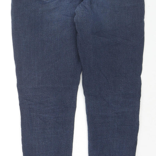 Marks and Spencer Womens Blue Cotton Skinny Jeans Size 12 L27 in Regular Zip
