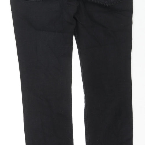 NEXT Womens Black Cotton Straight Jeans Size 12 L29 in Slim Zip