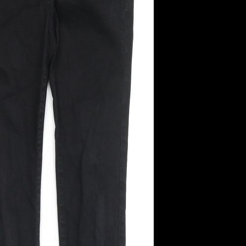 NEXT Womens Black Cotton Straight Jeans Size 12 L29 in Slim Zip
