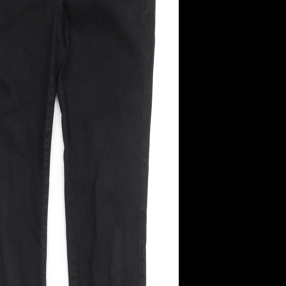 NEXT Womens Black Cotton Straight Jeans Size 12 L29 in Slim Zip
